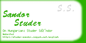 sandor studer business card